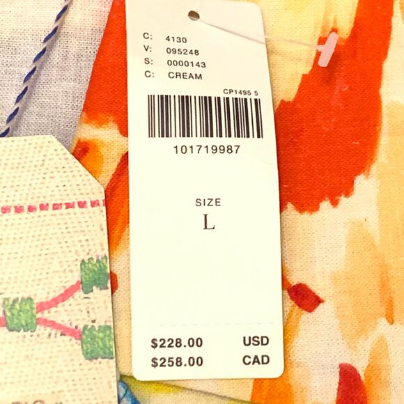 Lg-Farm Rio Anthropologie Womens Shirt Dress Lg Linen Blend Floral Button Front - Picture 4 of 15